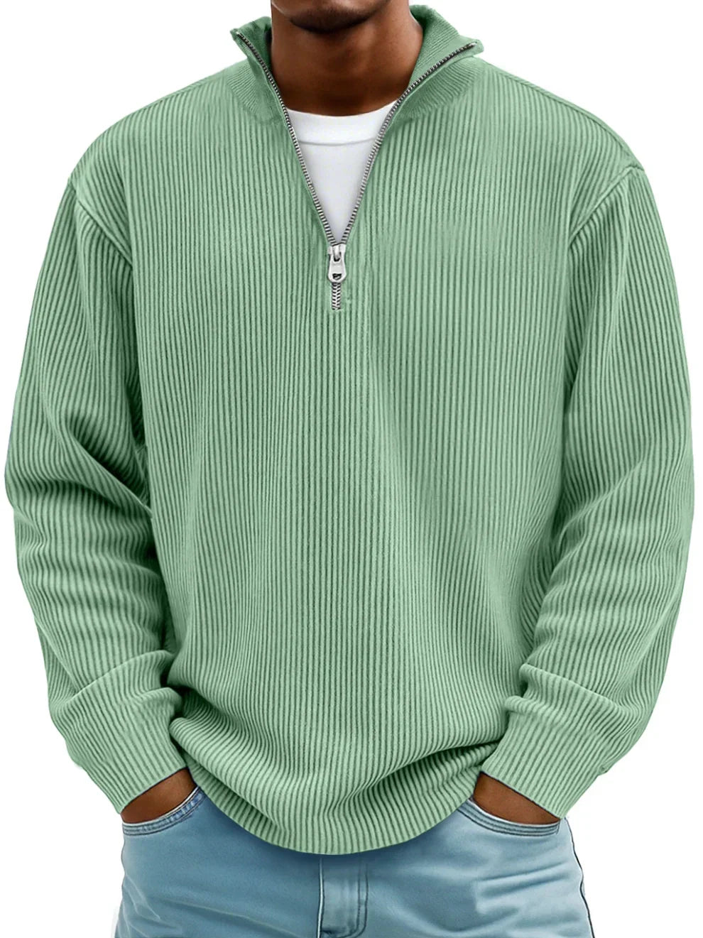 Men's Trendy Knit Jumper Casual Fit Long Sleeve Crew Neck Everyday Wear