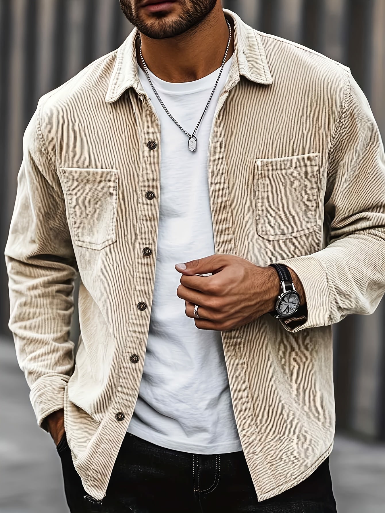 Men's Casual Corduroy Overshirt | Relaxed