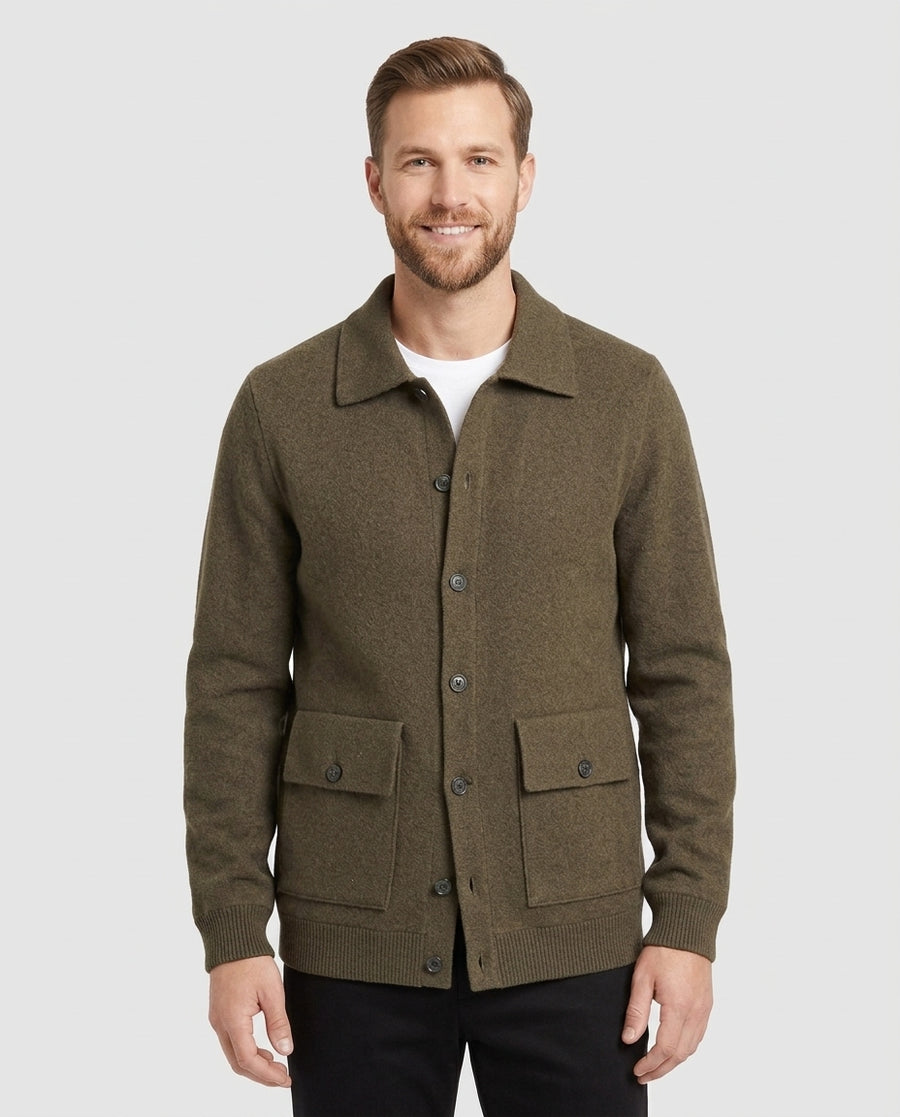 Men's Cardigan Sweater Classic Fit Long Sleeve V-Neck Button Closure Casual - Front [Lystr 6ad87c805fc108b9c0a90044:front]