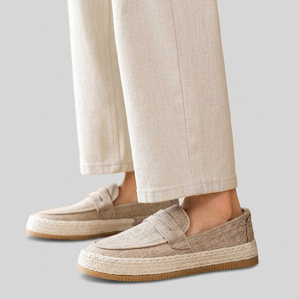 Men's Slip-On Loafers with Woven Trim
