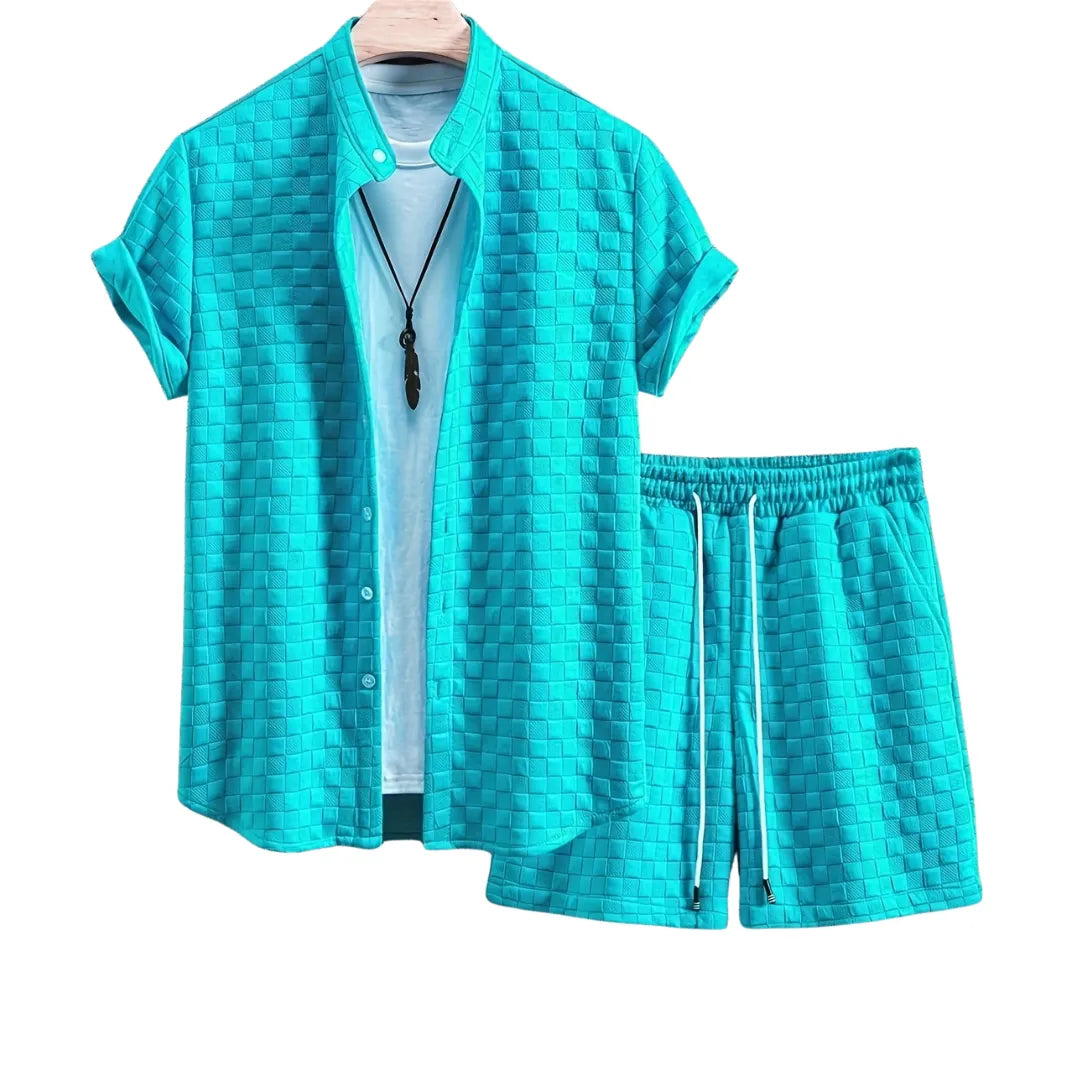 Men's Summer Set Two-Piece Matching Shirt & Shorts Casual Everyday Holiday Beach Relaxed Outfit Co-Ord