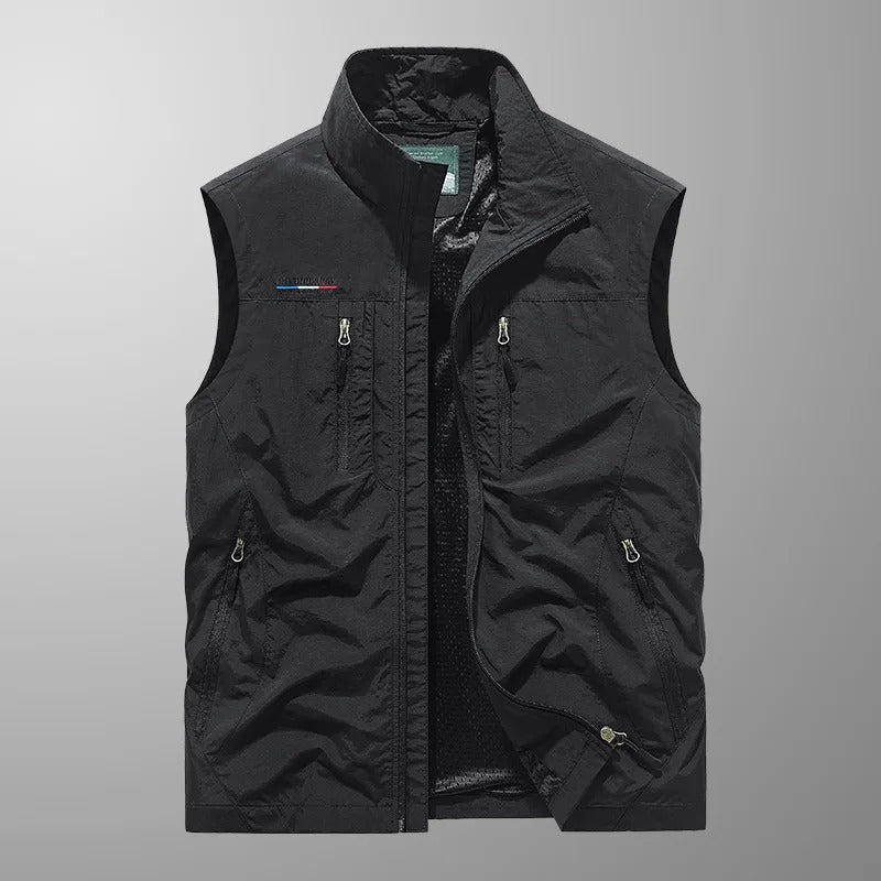 Men's Stylish Outdoor Vest | Zippered with Stand-Up Collar