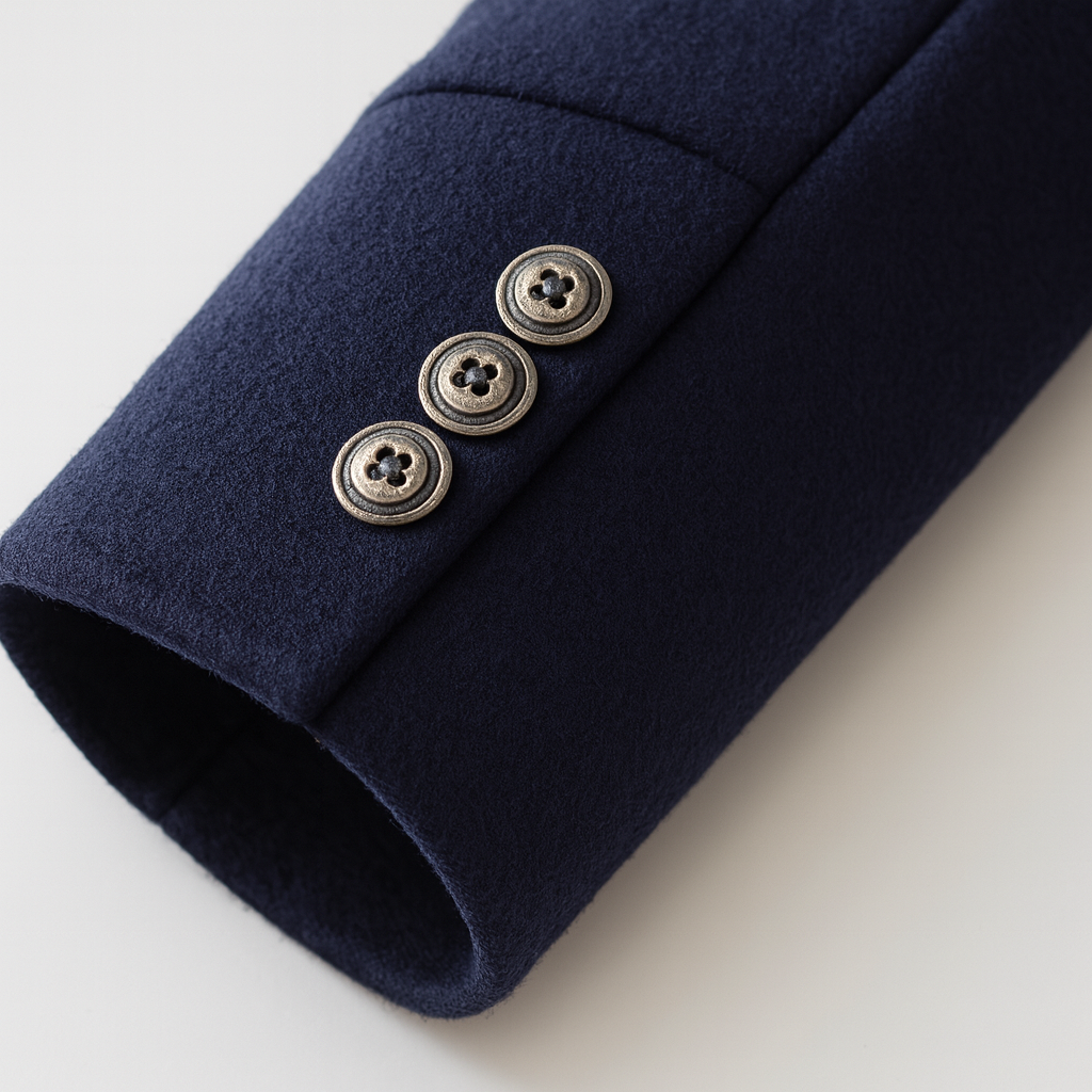 Men's Colorblock Overcoat Tailored Fit Long Sleeve Notched Collar Button-Up Winter Outerwear