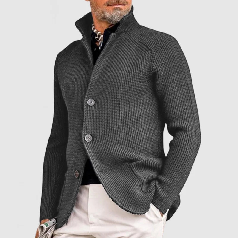 Men's Elegant Vintage Cardigan Long Sleeve Open Front Classic Stylish