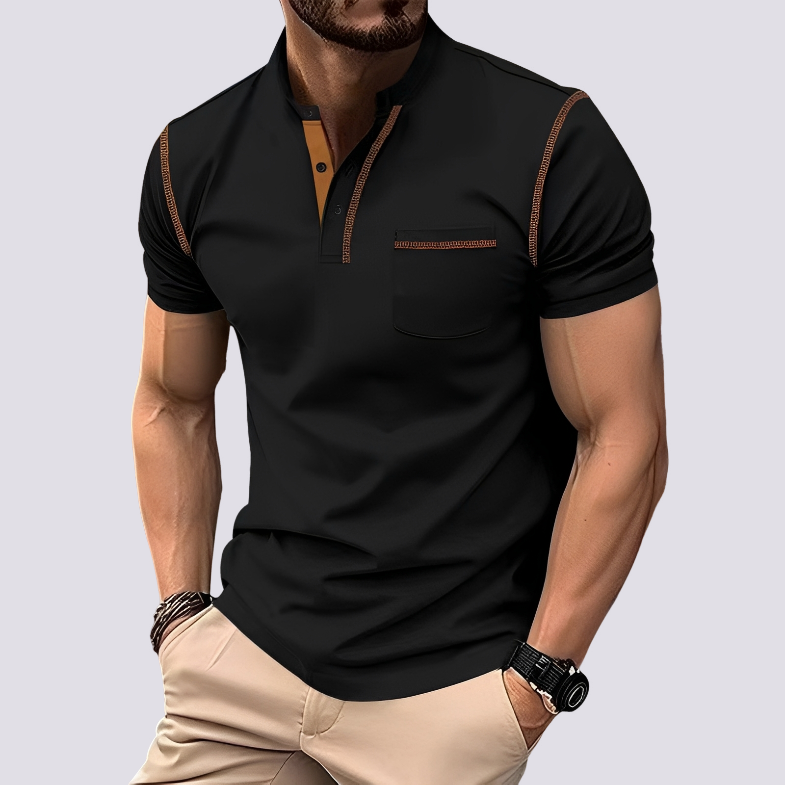 Men's Polo Shirt Casual Short-Sleeve Collared Regular Fit Smart-Casual Everyday Golf Sport Versatile Classic