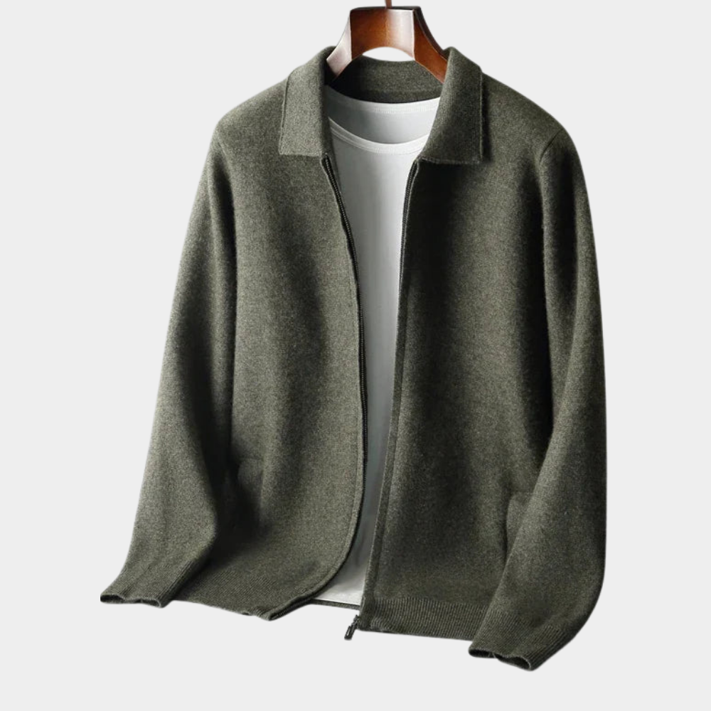Men's Timeless Zip Cardigan Relaxed Fit Long Sleeve Classic Layering Casual