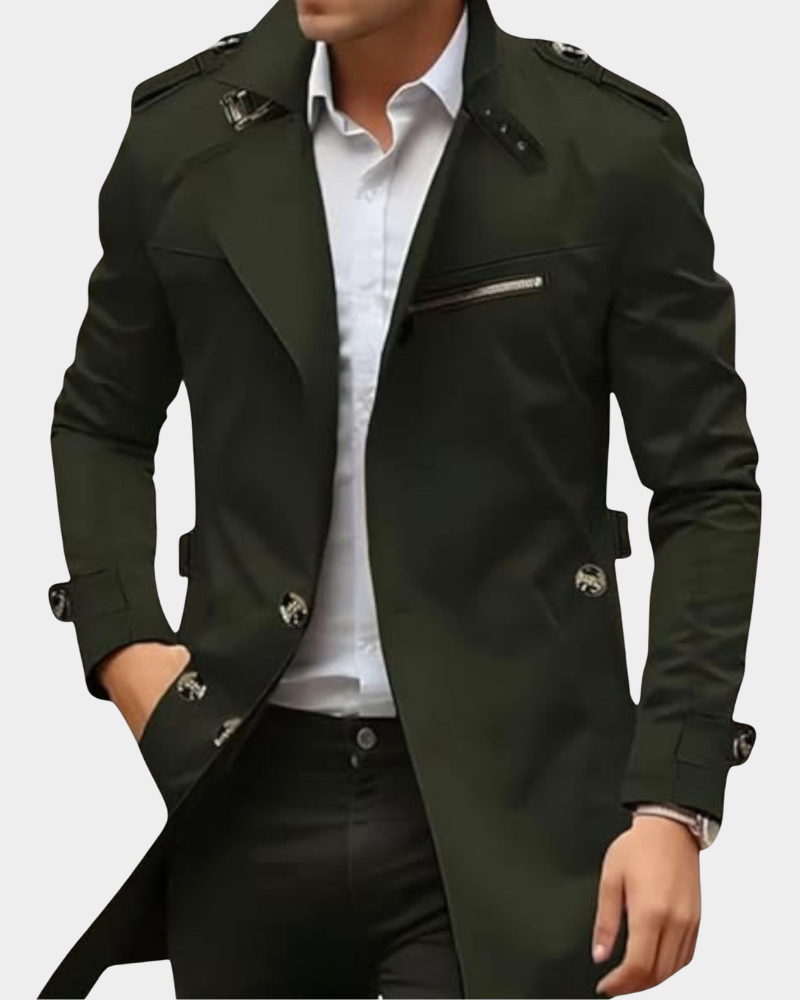 Men's Classic Handmade Jacket Tailored Fit Long Sleeve Notched Collar Button-Up Casual