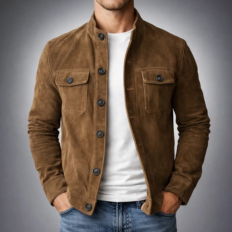 Men's Military Overshirt Flap Pockets Relaxed Fit Button-Up Casual Everyday