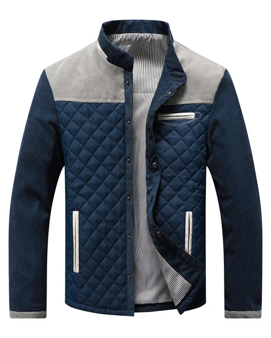 Men's Structured Veste Jacket Tailored Fit Long Sleeve Button Closure Smart-Casual