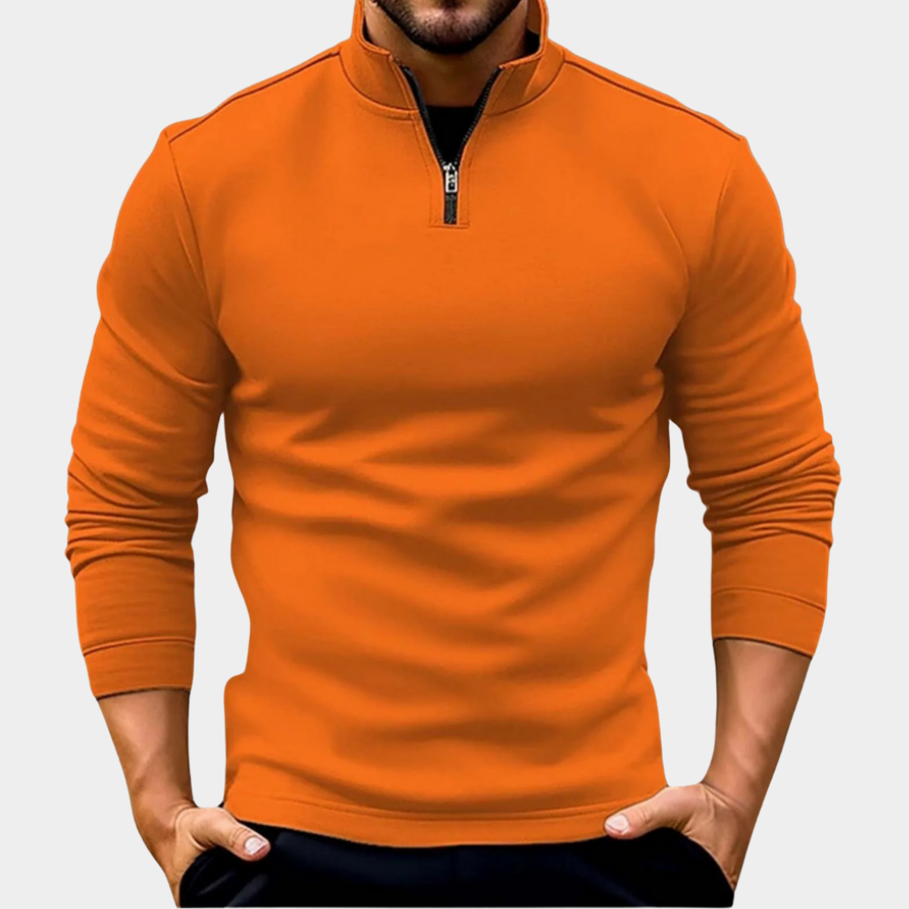 Men's Casual Quarter-Zip Jumper Relaxed Fit Long Sleeve Versatile Everyday Wear