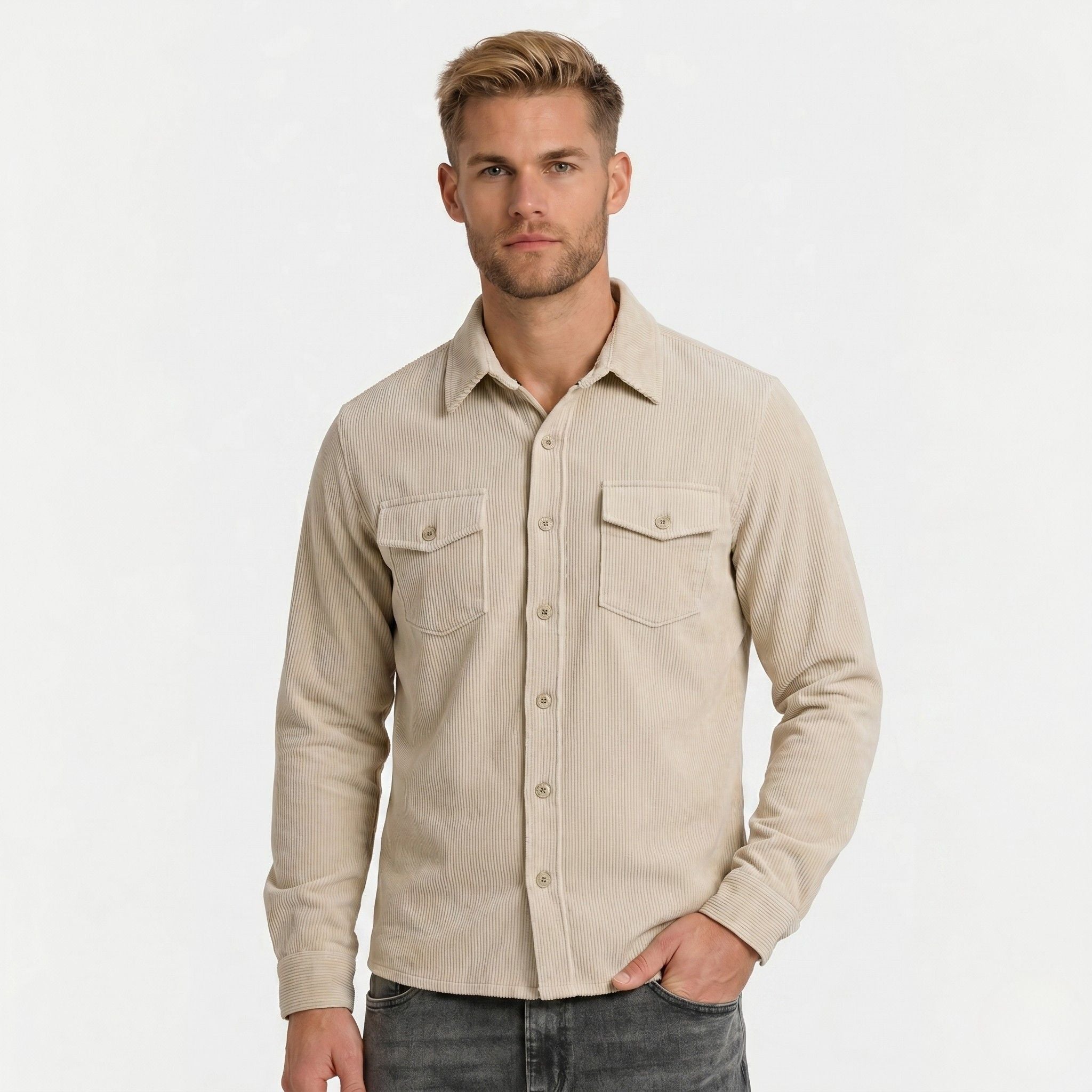 Men's Casual Corduroy Shirt | Long Sleeve