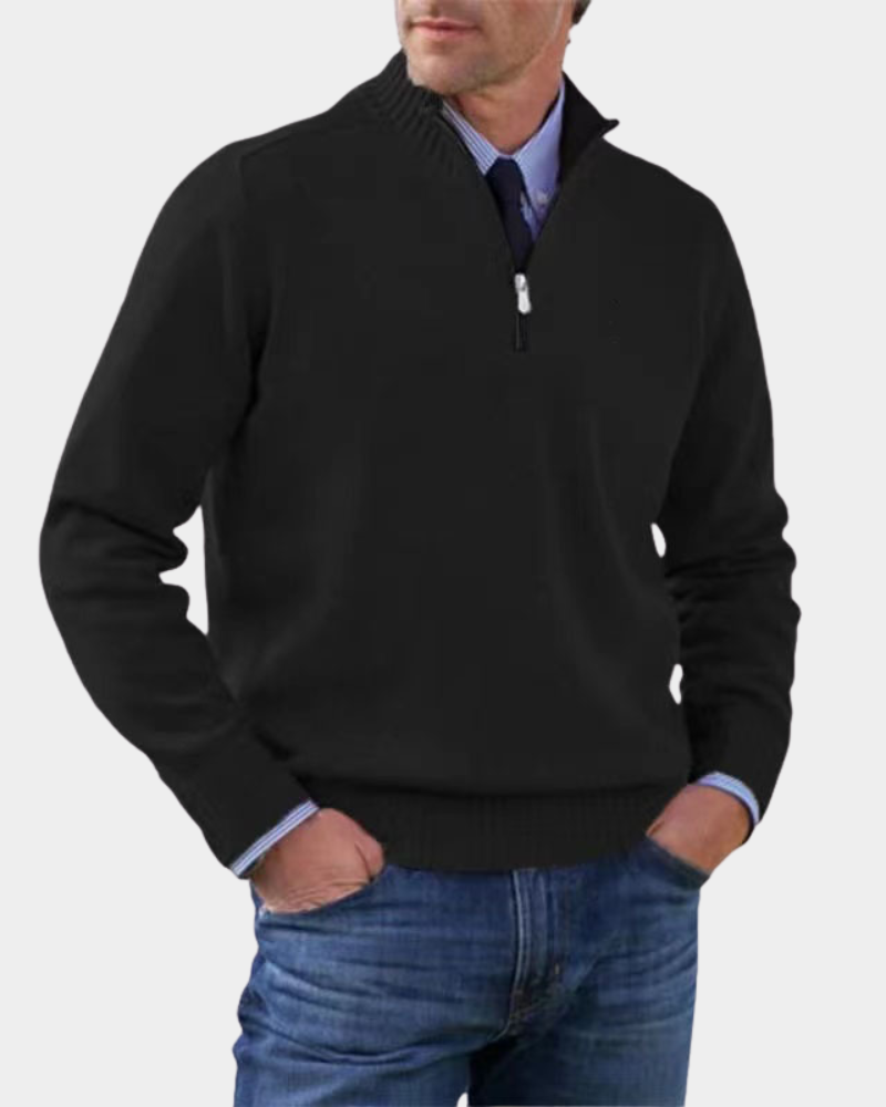 Men's Everyday Zip-Up Sweater Relaxed Fit Long Sleeve Casual Layering