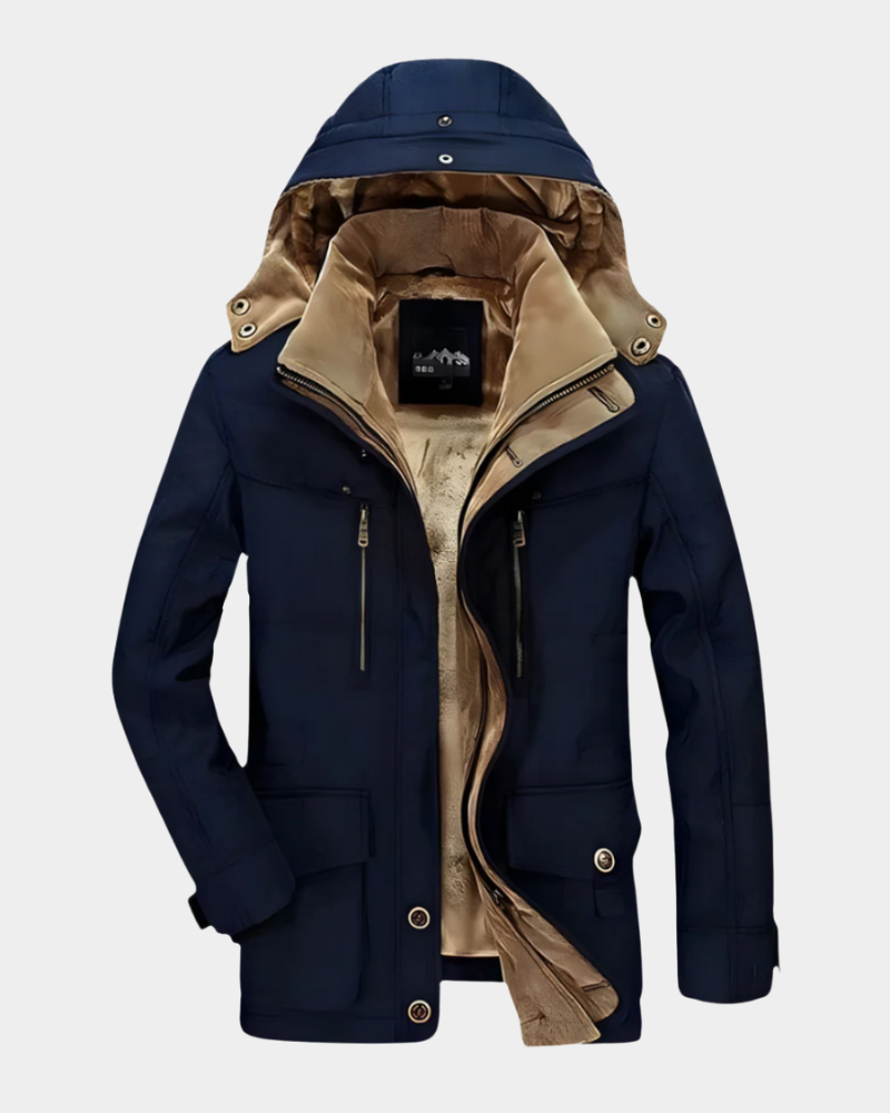 Men's All-Weather Expedition Jacket Full-Zip Adjustable Hood Versatile Outdoor
