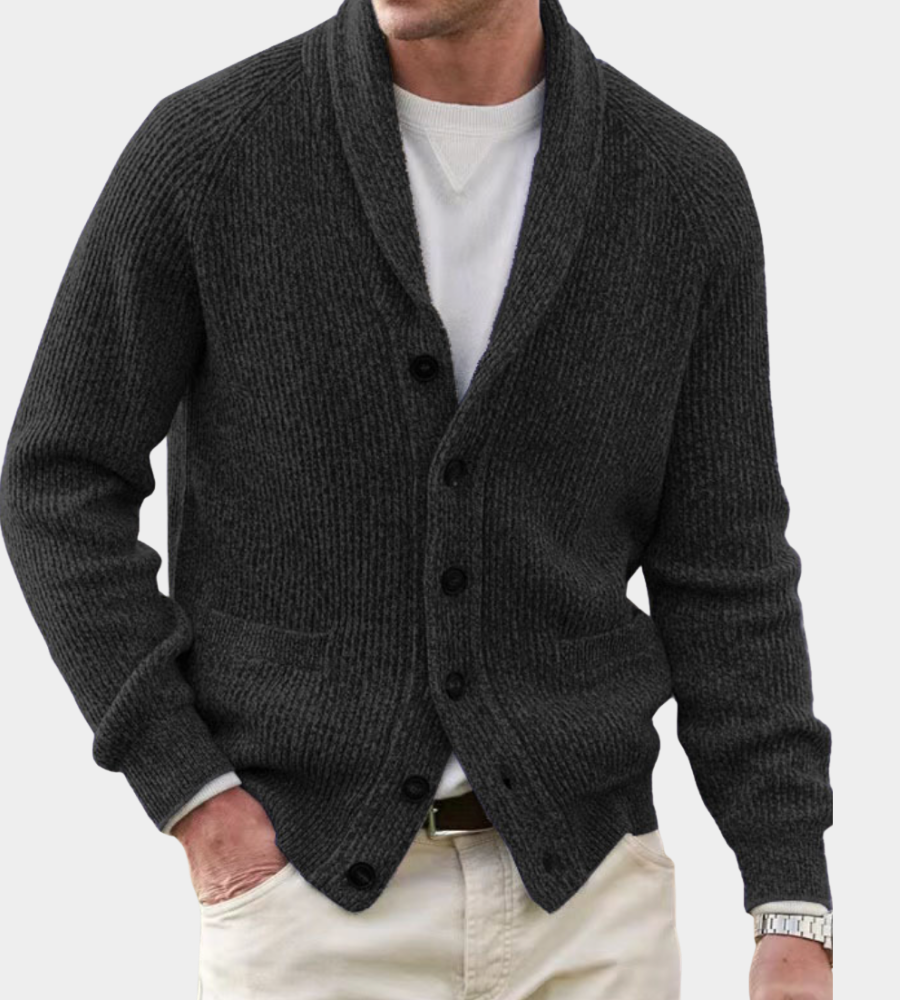 Men's Classic Scarf Cardigan Open Front Relaxed Fit Layering Versatile Everyday