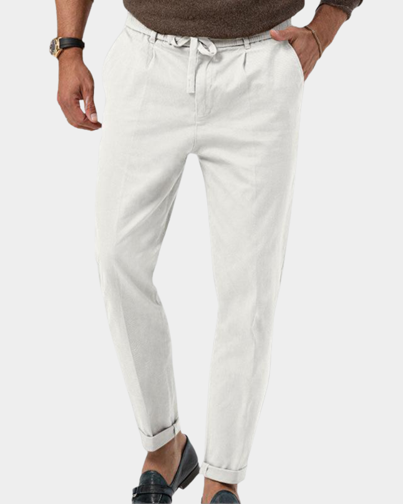 Men's Slim-Fit Pleat Trousers Tailored Design Smart-Casual Versatile Everyday