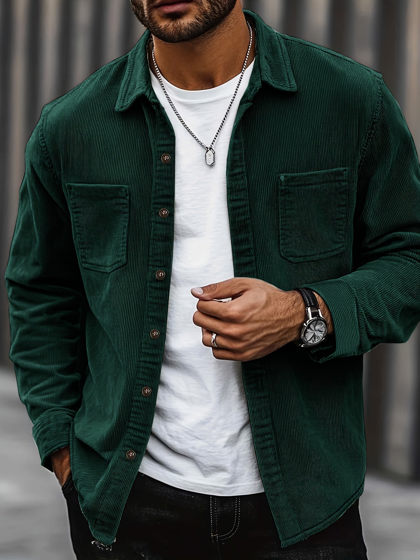 Men's Casual Corduroy Overshirt | Relaxed