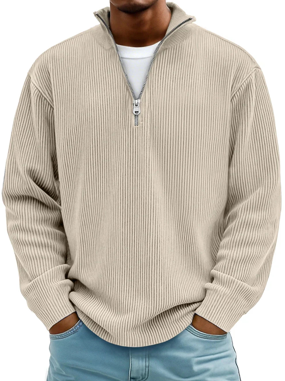 Men's Trendy Knit Jumper Casual Fit Long Sleeve Crew Neck Everyday Wear