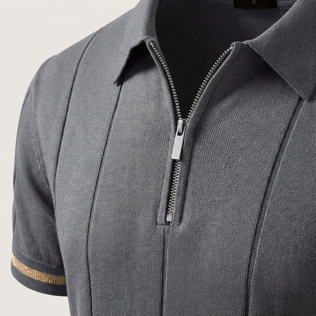 Men's Stylish Quarter-Zip Polo | Casual