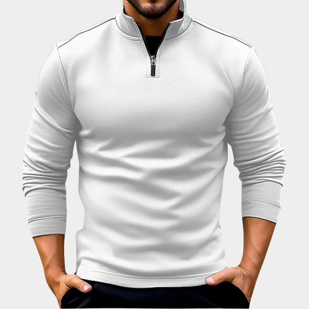 Men's Casual Quarter-Zip Jumper Relaxed Fit Long Sleeve Versatile Everyday Wear