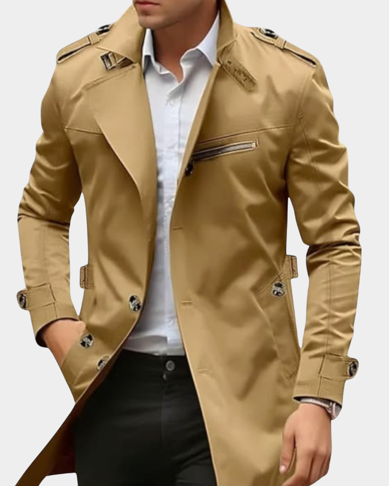 Men's Classic Handmade Jacket Tailored Fit Long Sleeve Notched Collar Button-Up Casual