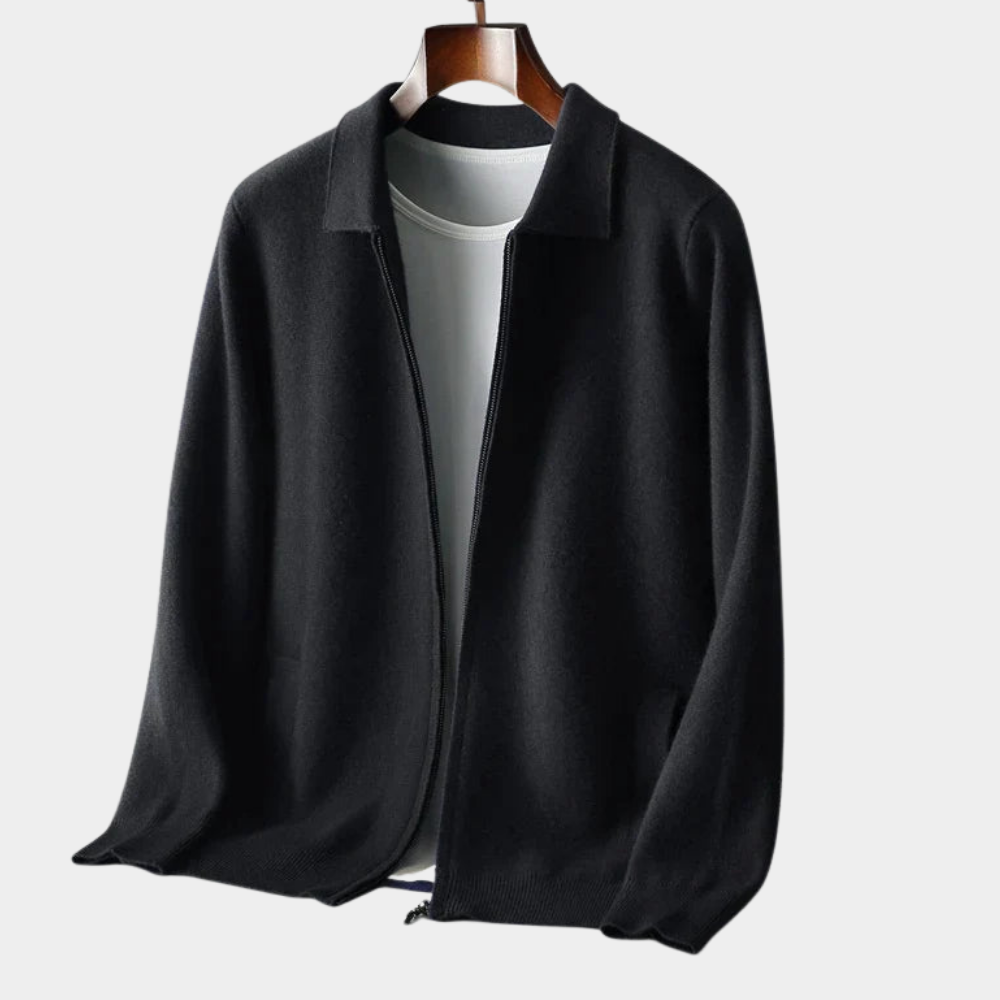 Men's Timeless Zip Cardigan Relaxed Fit Long Sleeve Classic Layering Casual
