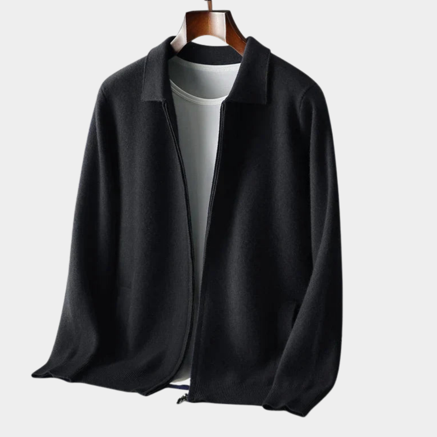 Men's Timeless Zip Cardigan Relaxed Fit Long Sleeve Classic Layering Casual