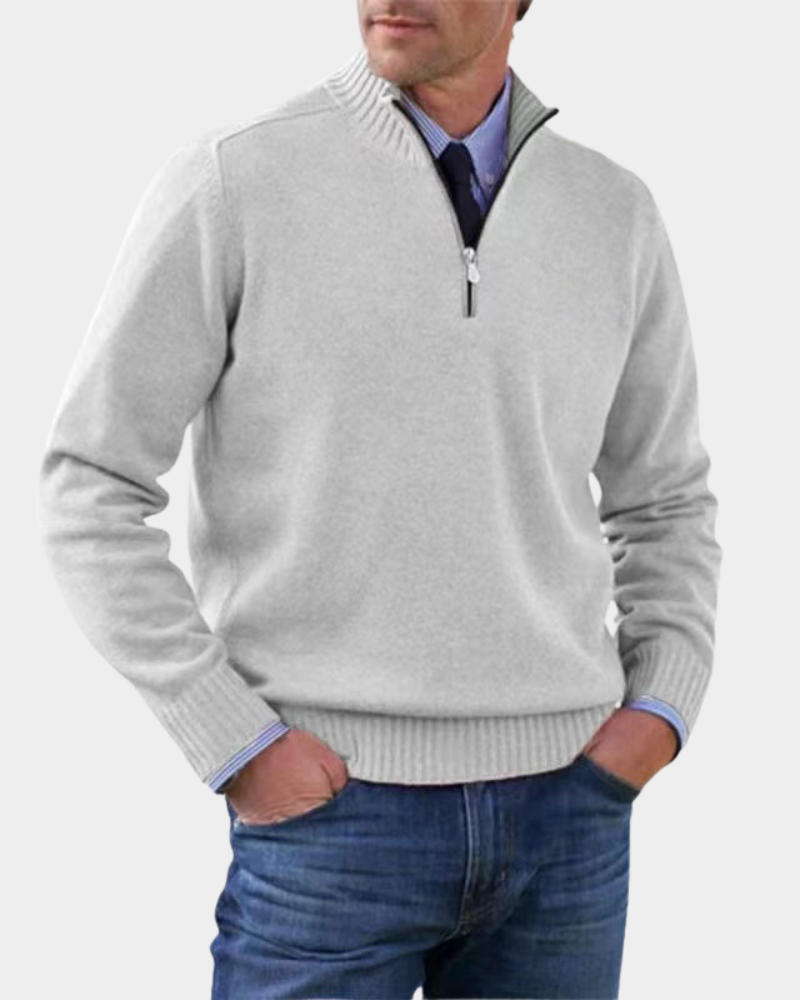 Men's Everyday Zip-Up Sweater Relaxed Fit Long Sleeve Casual Layering