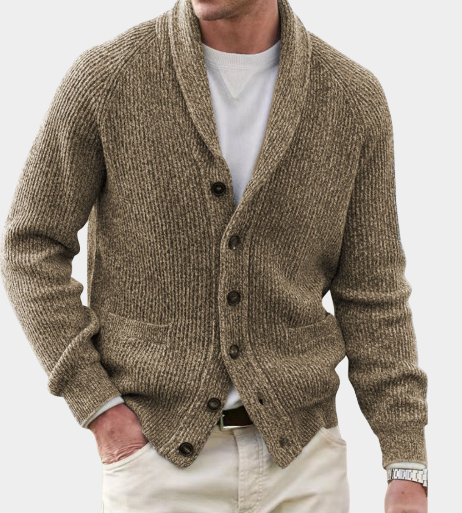 Men's Classic Scarf Cardigan Open Front Relaxed Fit Layering Versatile Everyday