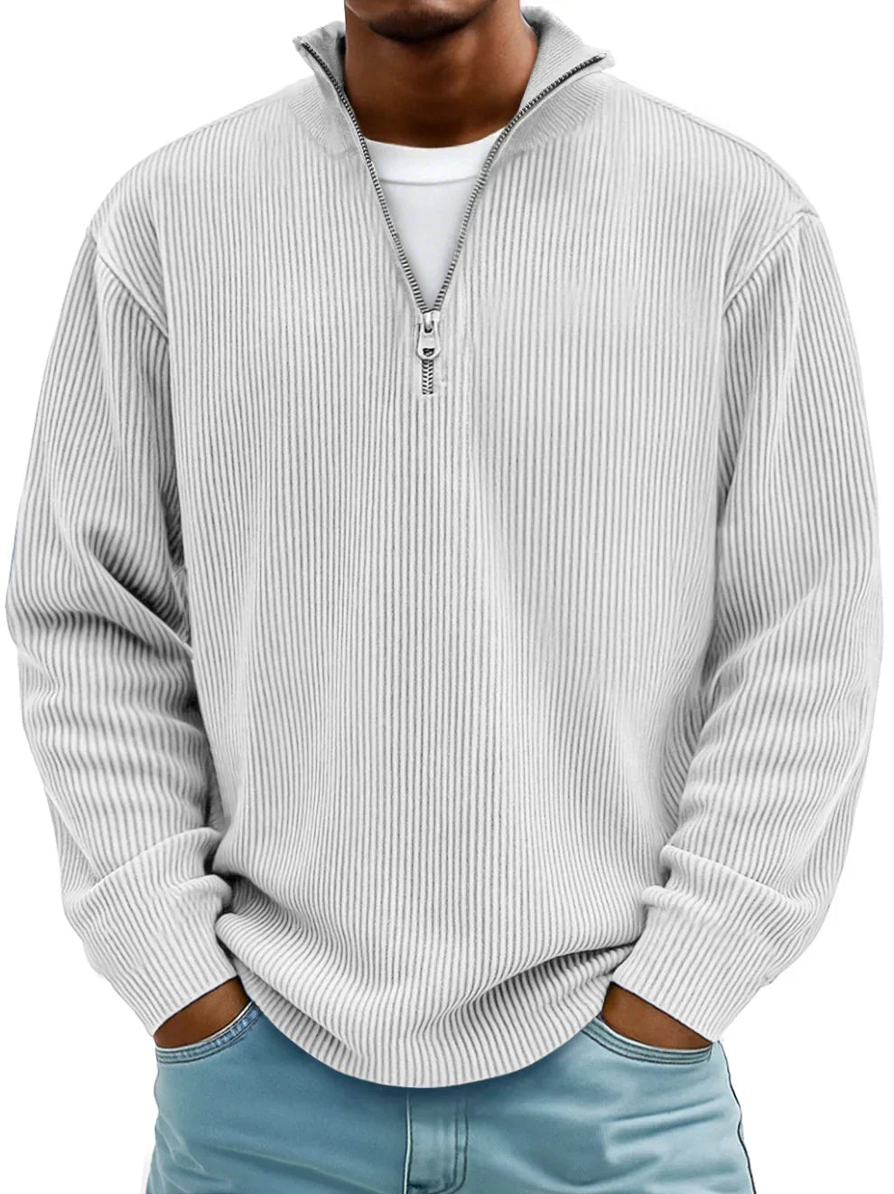 Men's Trendy Knit Jumper Casual Fit Long Sleeve Crew Neck Everyday Wear