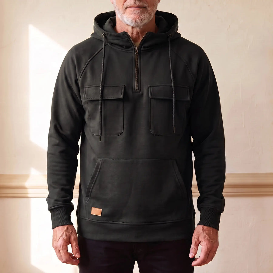 Men's Casual Hoodie with Flap Pockets Relaxed Fit Long Sleeve Everyday Wear
