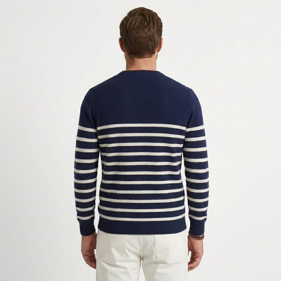 Men's Classic Ribbed Crew Neck Sweater Relaxed Fit Long Sleeve Casual Everyday