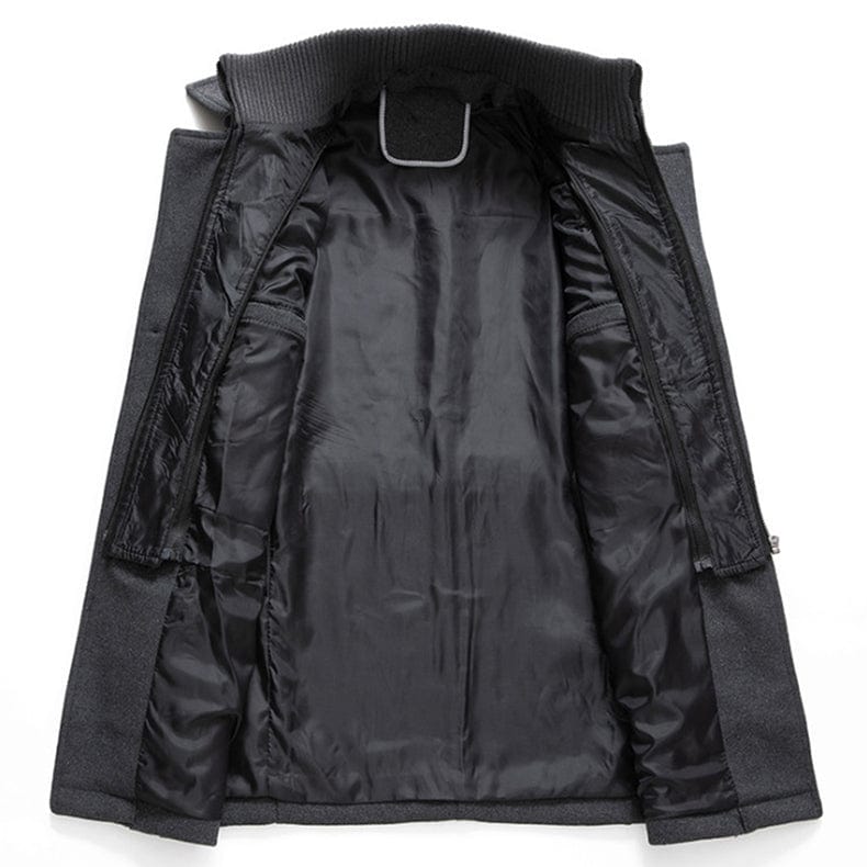 Men's Padded Winter Coat Layered Collar Front Zip Casual Outdoor