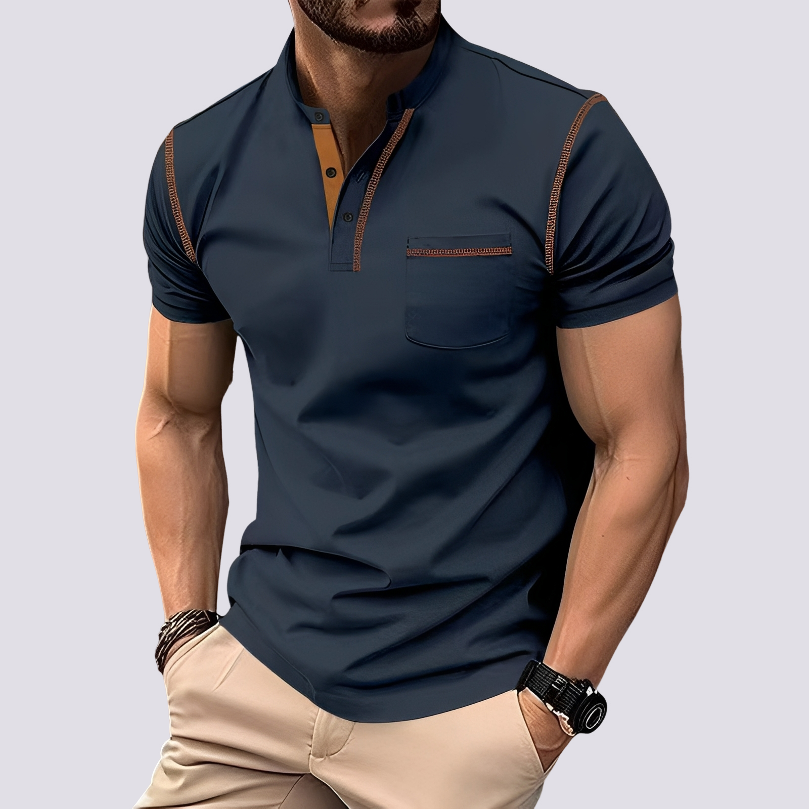 Men's Polo Shirt Casual Short-Sleeve Collared Regular Fit Smart-Casual Everyday Golf Sport Versatile Classic