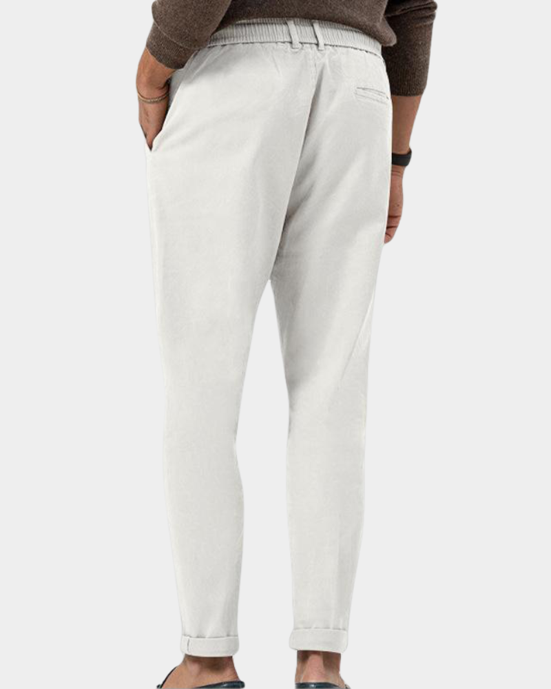 Men's Slim-Fit Pleat Trousers Tailored Design Smart-Casual Versatile Everyday