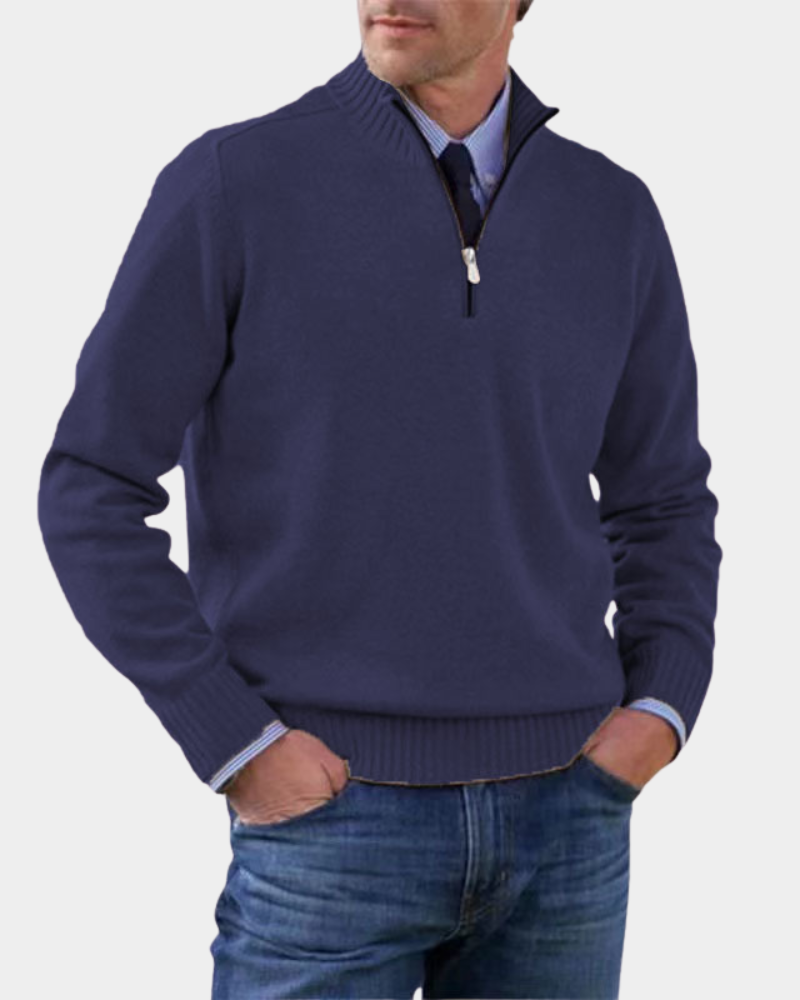 Men's Everyday Zip-Up Sweater Relaxed Fit Long Sleeve Casual Layering