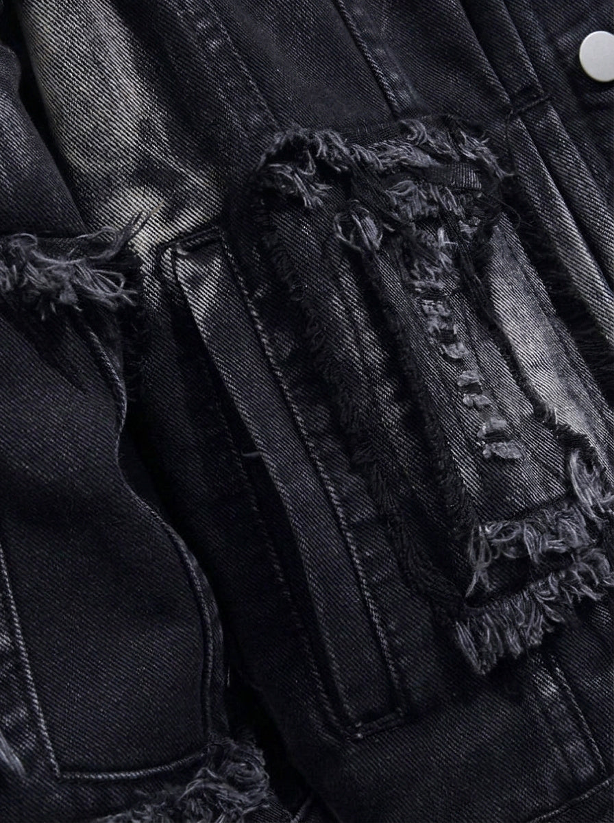 Men’s Distressed Denim Trucker Jacket