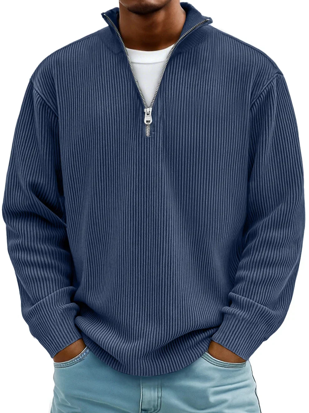 Men's Trendy Knit Jumper Casual Fit Long Sleeve Crew Neck Everyday Wear