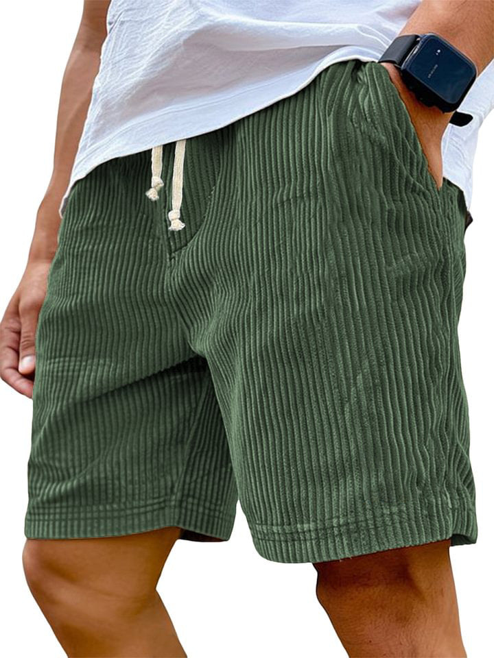 Men's Corduroy Shorts Relaxed Fit Drawstring Waist Casual Everyday Wear