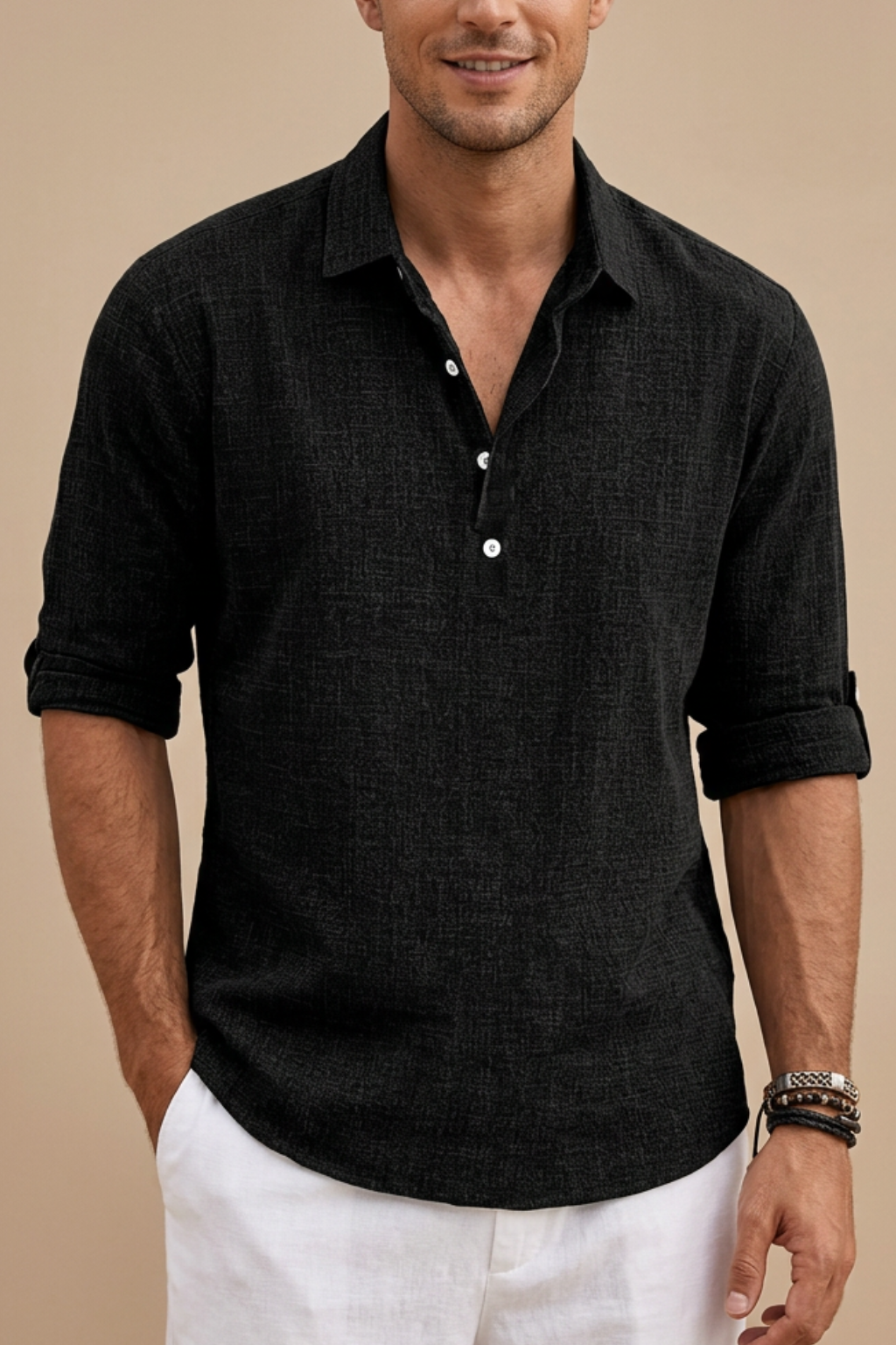 Men’s Linen Polo Shirt