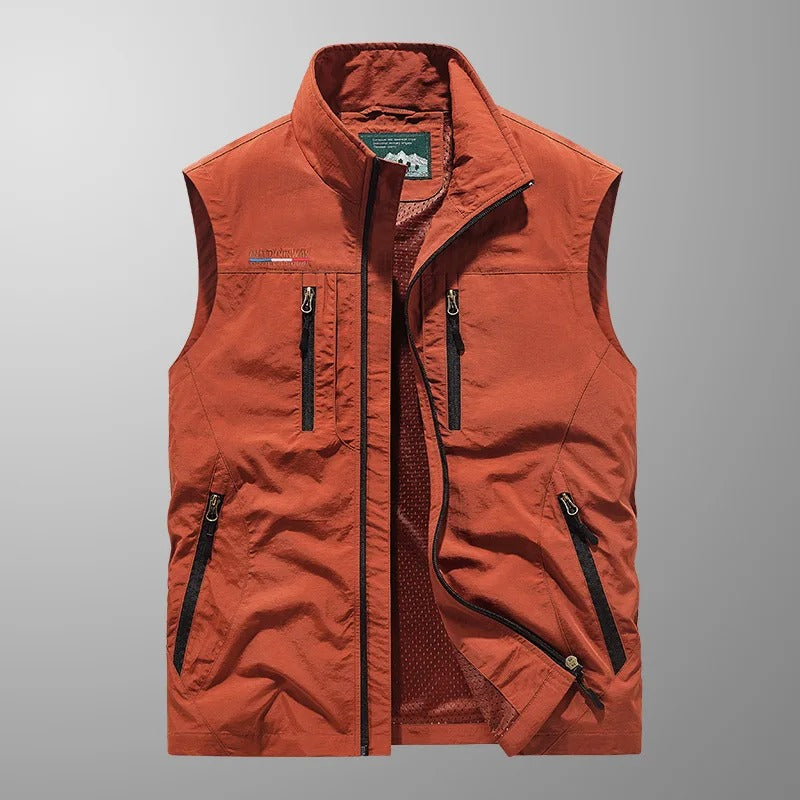 Men's Stylish Outdoor Vest | Zippered with Stand-Up Collar