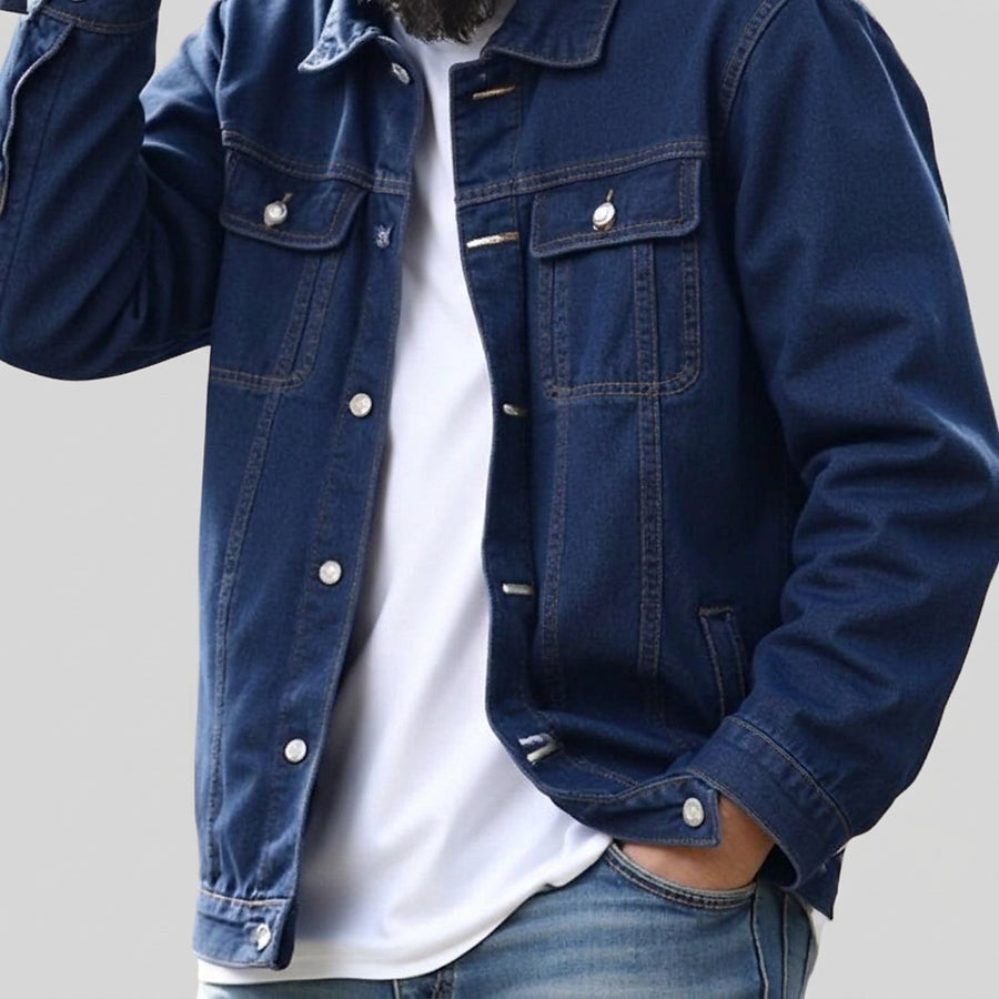 Men’s Denim Jacket with Button-Down Front