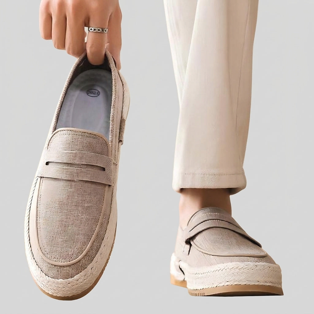 Men's Slip-On Loafers with Woven Trim