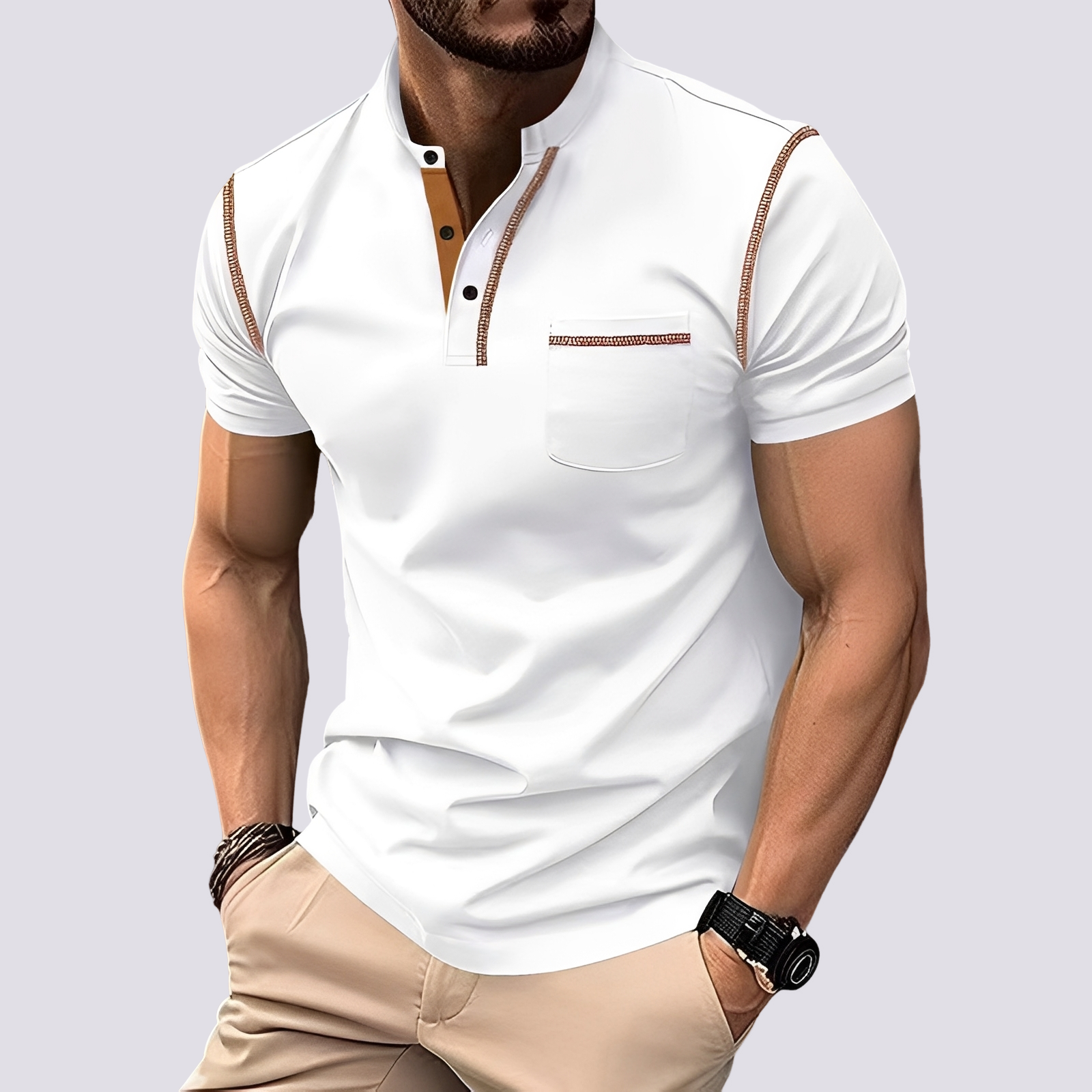 Men's Polo Shirt Casual Short-Sleeve Collared Regular Fit Smart-Casual Everyday Golf Sport Versatile Classic