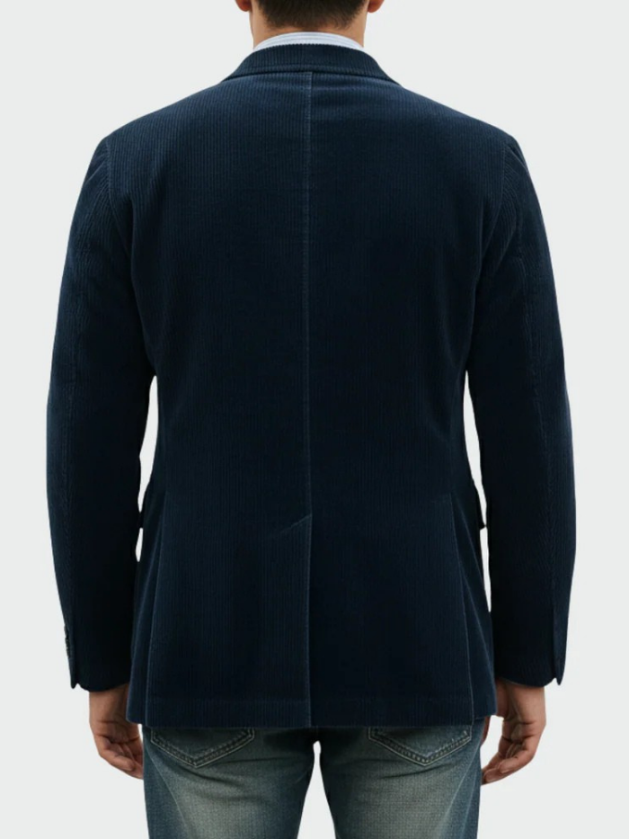 Men's Refined Corduroy Blazer Suit Tailored Fit Single-Breasted Smart-Casual