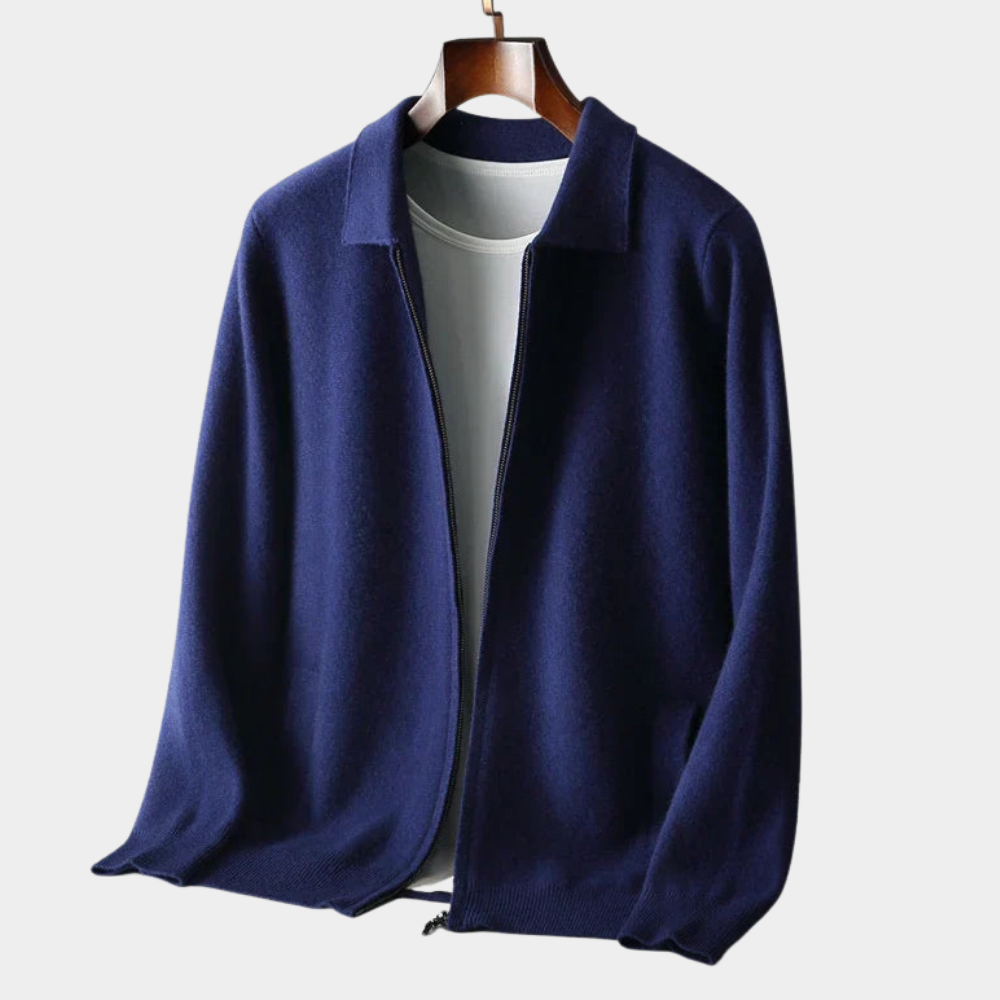 Men's Timeless Zip Cardigan Relaxed Fit Long Sleeve Classic Layering Casual