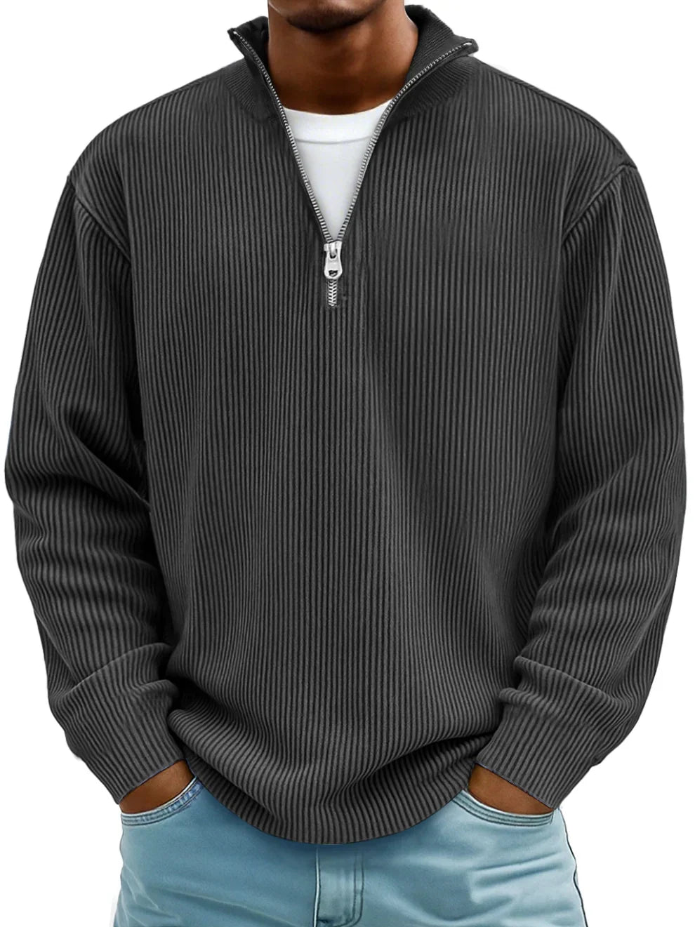 Men's Trendy Knit Jumper Casual Fit Long Sleeve Crew Neck Everyday Wear