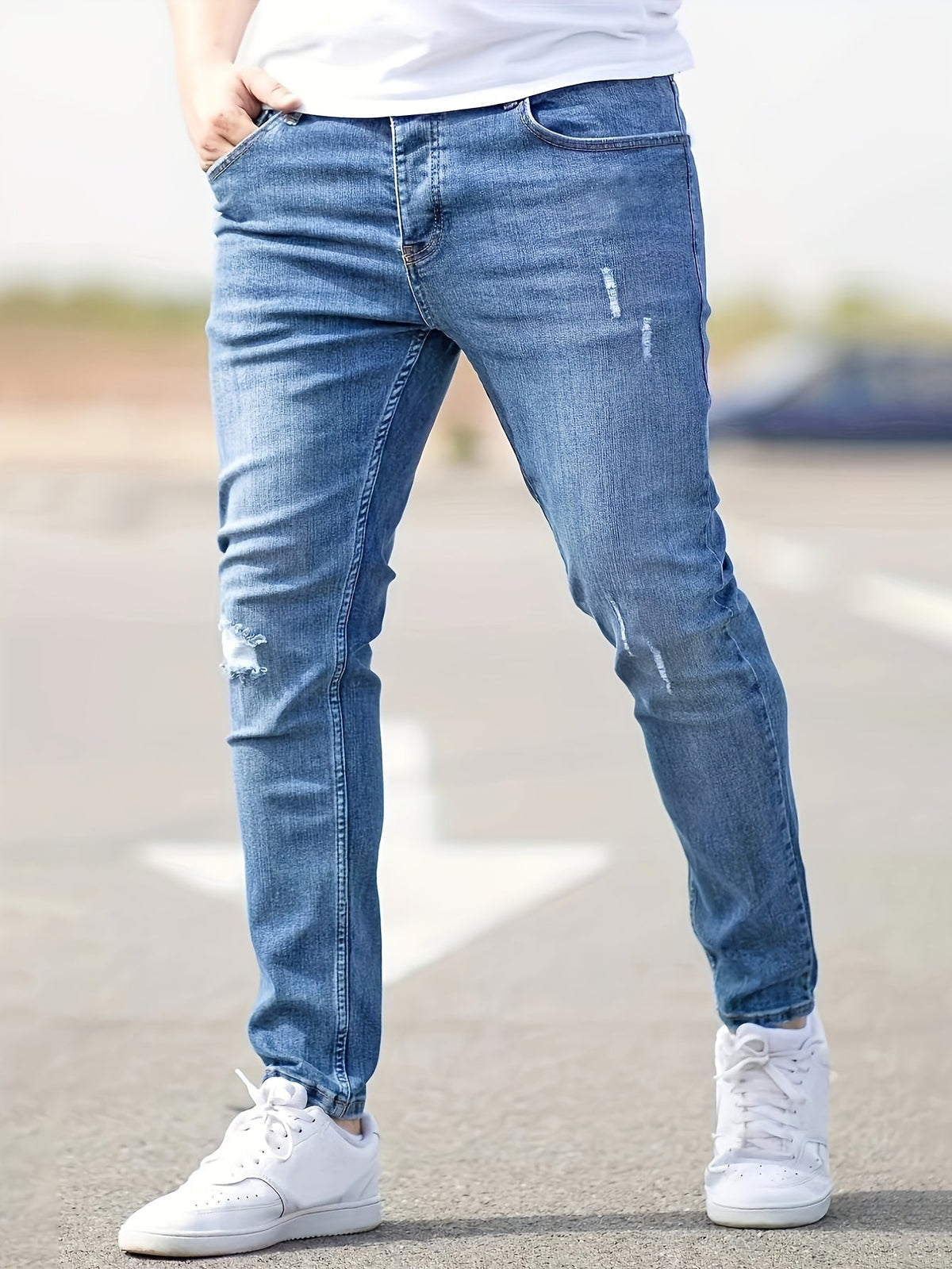 Men's Comfort Fit Jeans Classic Straight Leg Everyday Casual Wear