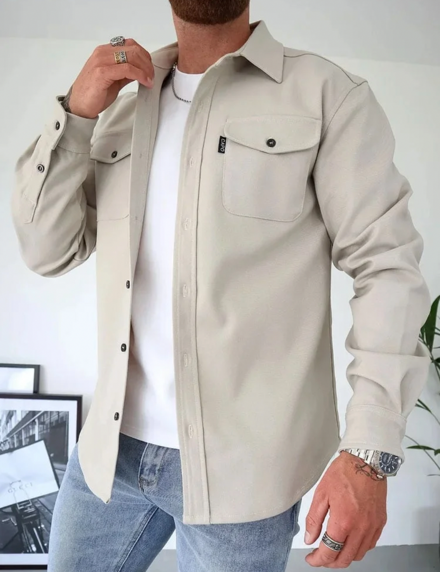Men's Casual Shirt Jacket Relaxed Fit Long Sleeve Button Closure Versatile Everyday