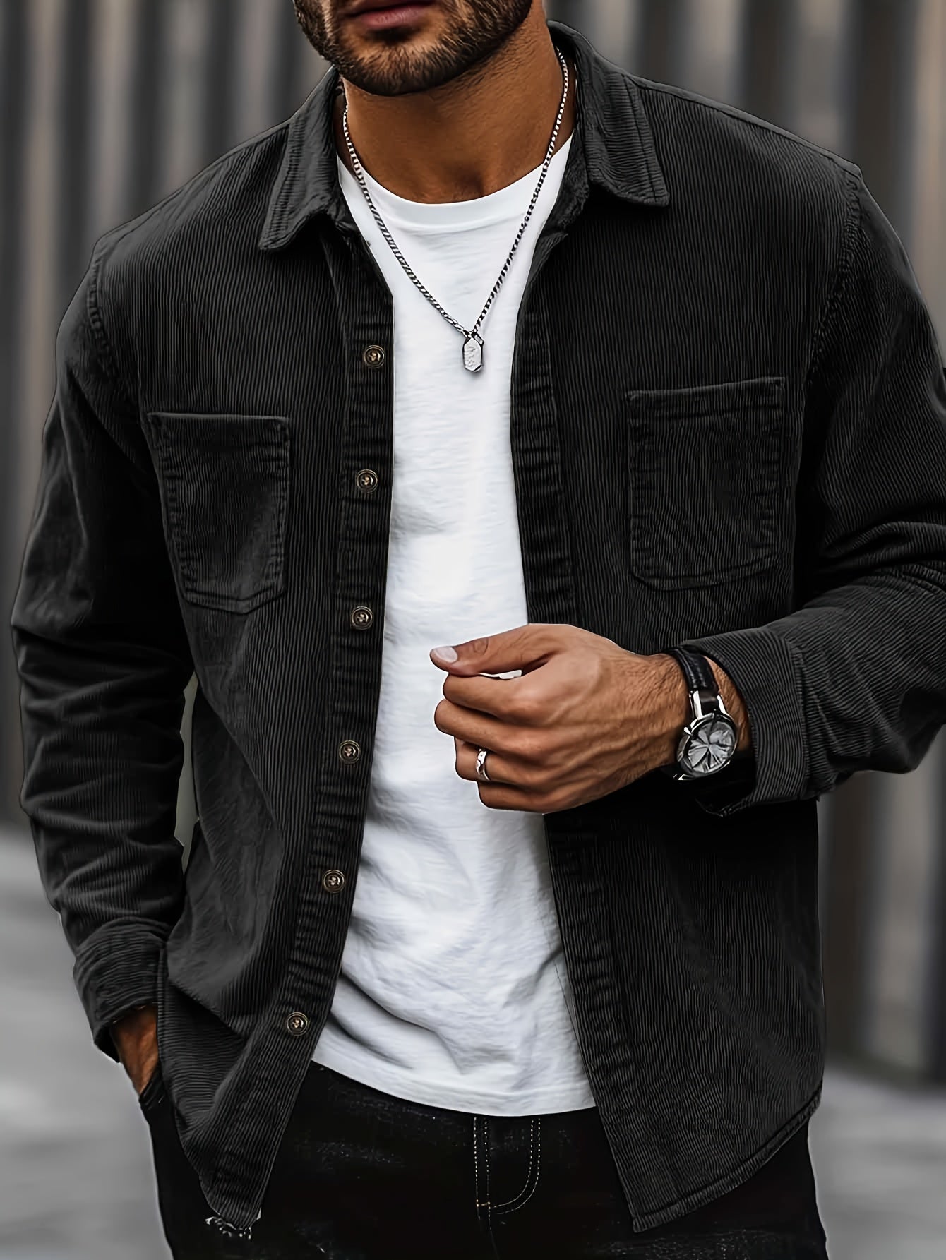 Men's Casual Corduroy Overshirt | Relaxed
