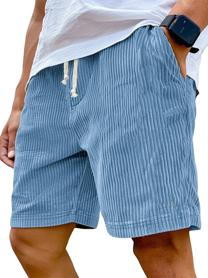 Men's Corduroy Shorts Relaxed Fit Drawstring Waist Casual Everyday Wear